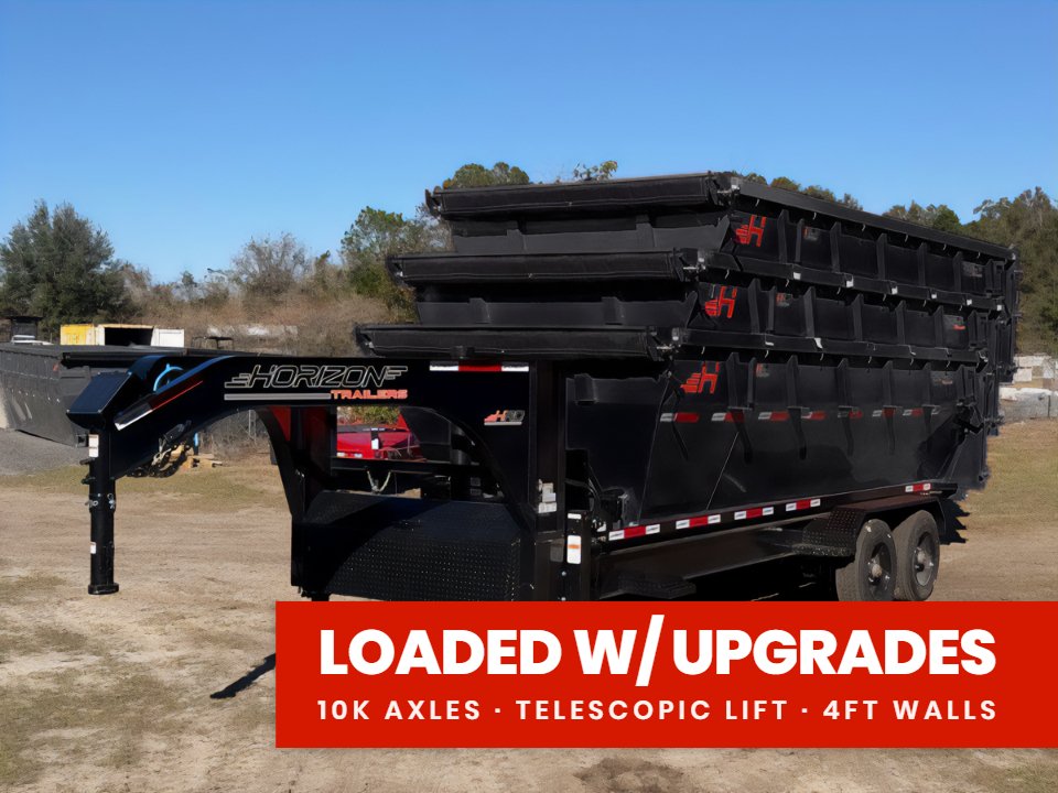 Horizon 20' HRD GN Roll off Bundle (2) 10k Axles + 3 Bins w/ 4' Walls 014962