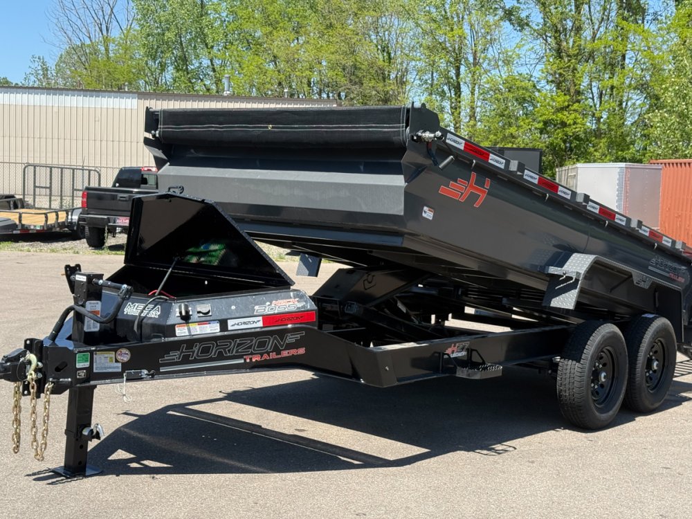 14' Horizon HZ7 Bumper Pull Dump Trailer 24" Side Walls - (2) 7K Axles 018002