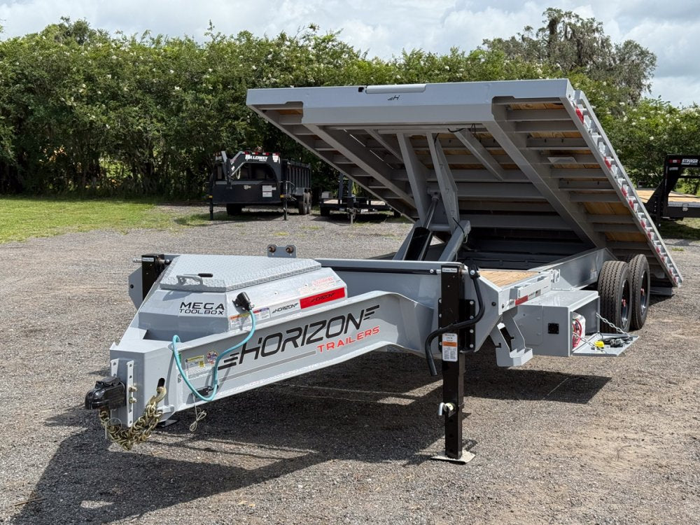 28' Horizon FTS Bumper Pull Hydraulic Deckover Tilt Trailer - (2) 10K Axles 014216