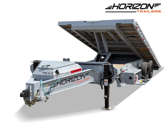 28' Horizon FTS Bumper Pull Hydraulic Deckover Tilt Trailer - (2) 10K Axles 14216