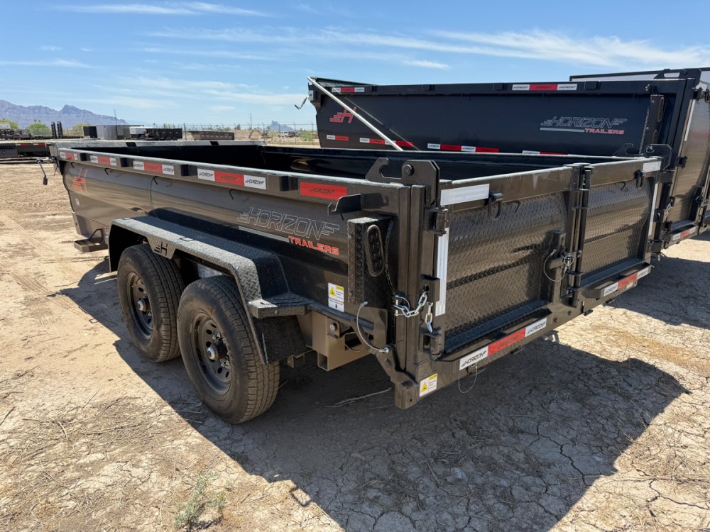 14' Horizon HZ7 Bumper Pull Dump Trailer 24" Side Walls - (2) 7K Axles 017845