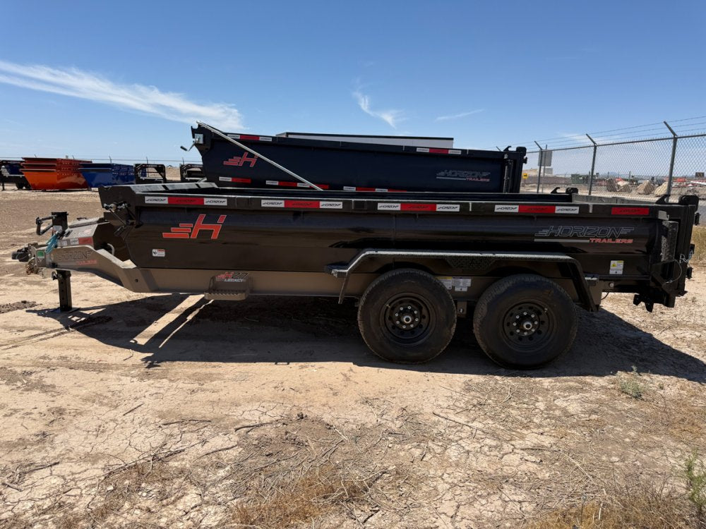 14' Horizon HZ7 Bumper Pull Dump Trailer 24" Side Walls - (2) 7K Axles 017845