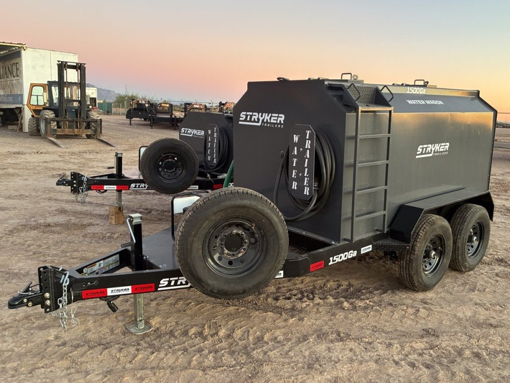 1500 Gallon Water Tank Trailer with Pump and Hose 004580