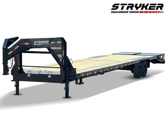 40' Stryker Gooseneck Hotshot Non-CDL Deckover Trailer Mega Ramps - (2) 7K Axles 4555