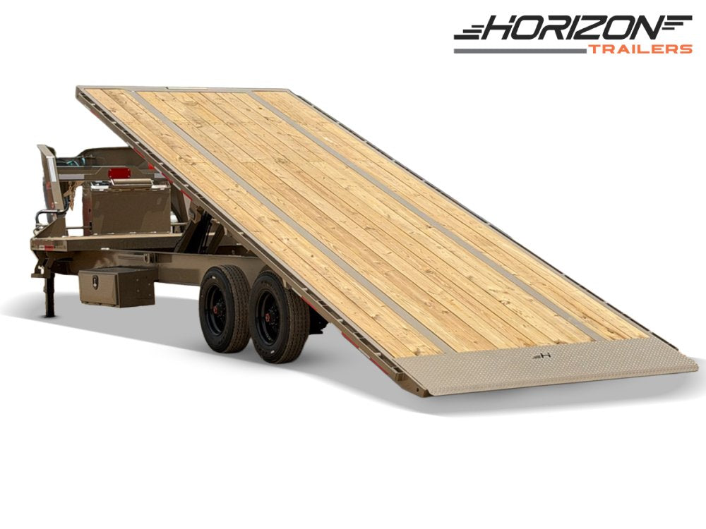 28' Horizon FTS Gooseneck Hydraulic Deckover Tilt Trailer - (2) 10K Axles 016542