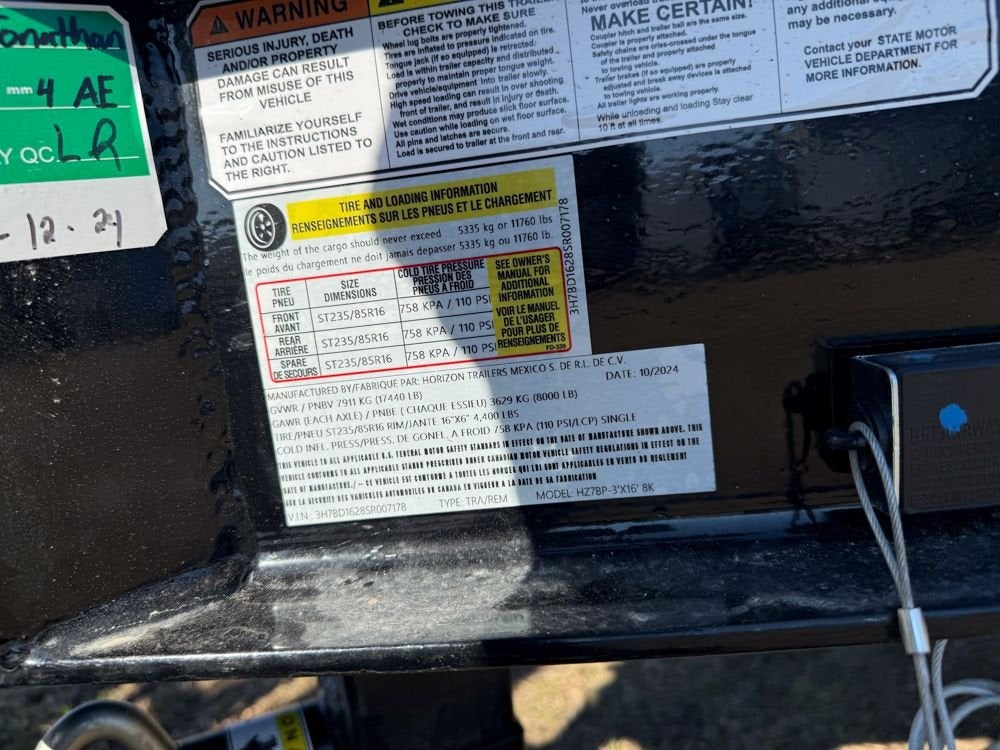 Horizon HZ7 14' Dump Trailer 7K 10626