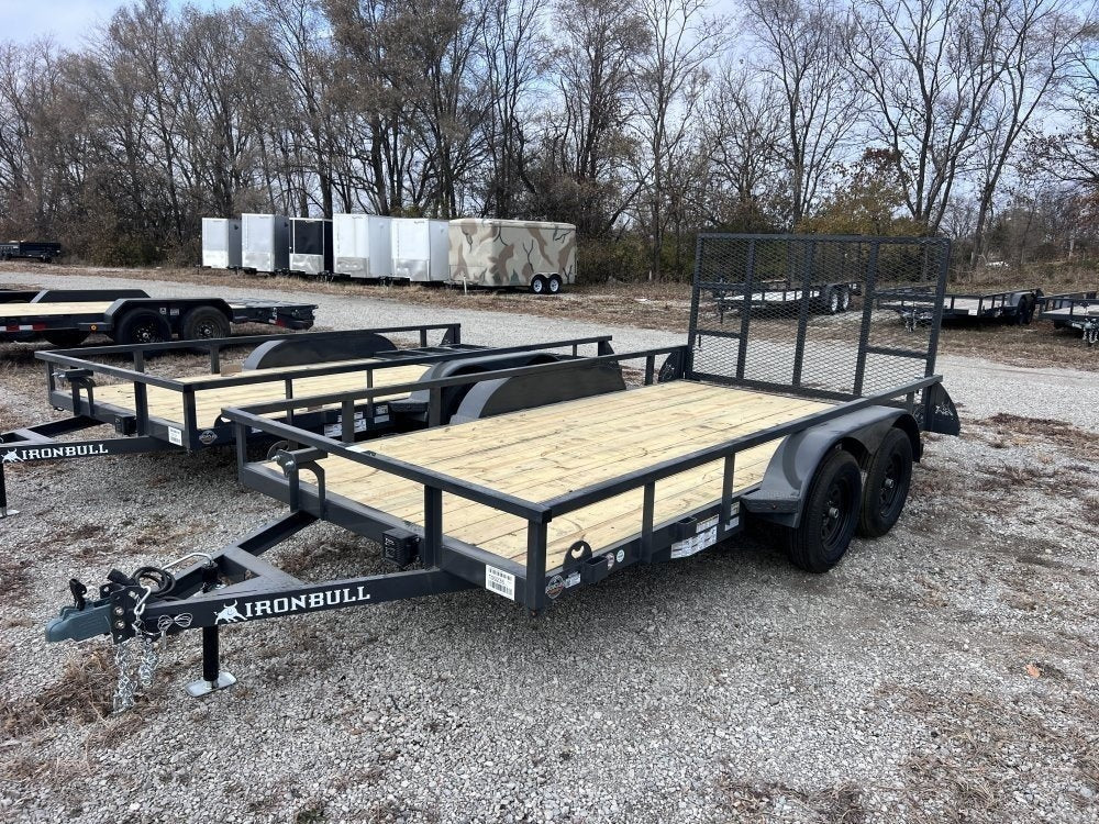 14' x 83" Iron Bull UTB Bumper Pull Utility Trailer - (2) 3,500 lb Axles 112463