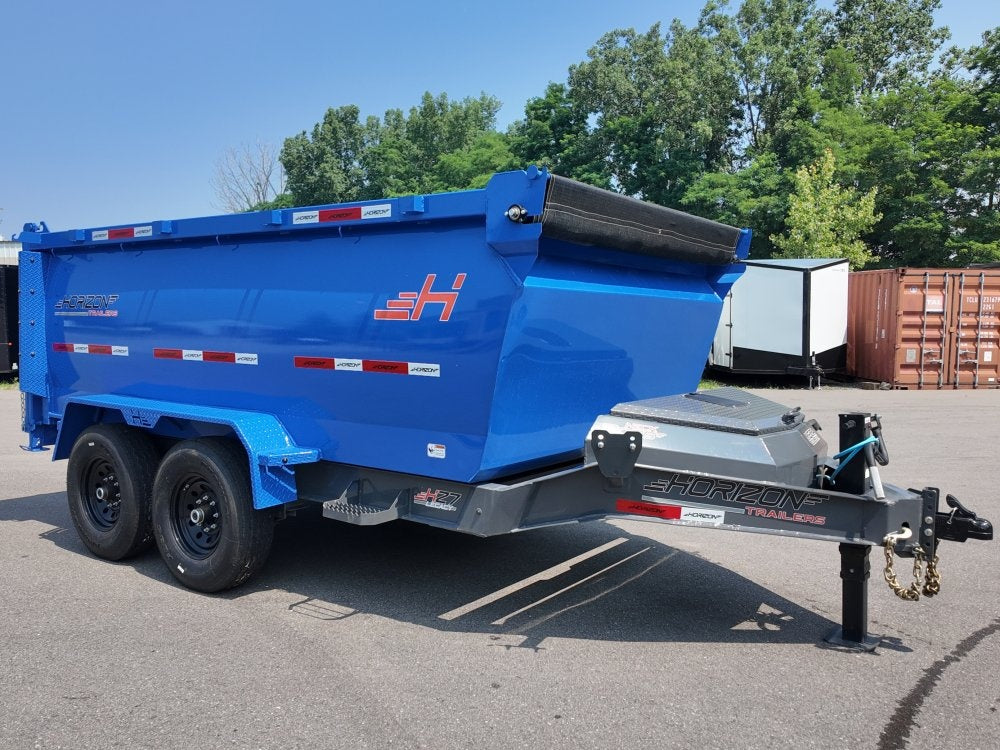 12' HZ7 Dump 48" Sides - 7K Axles - 620 Scissor - Bumper Pull Dump - Dump Trailers - TrailerSwap