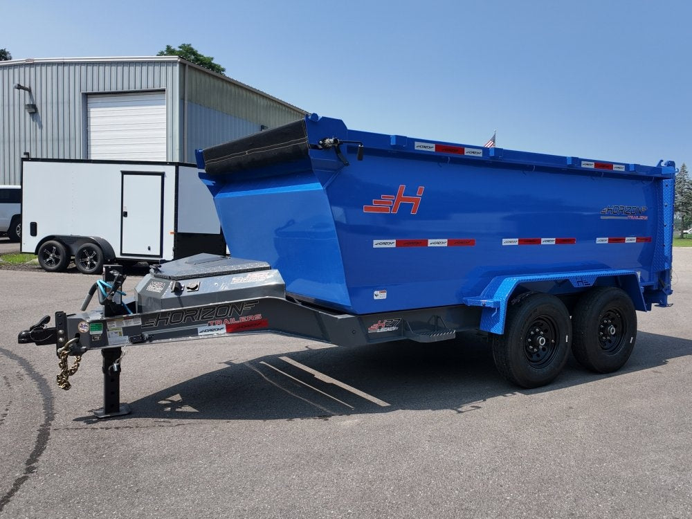 12' HZ7 Dump 48" Sides - 7K Axles - 620 Scissor - Bumper Pull Dump - Dump Trailers - TrailerSwap