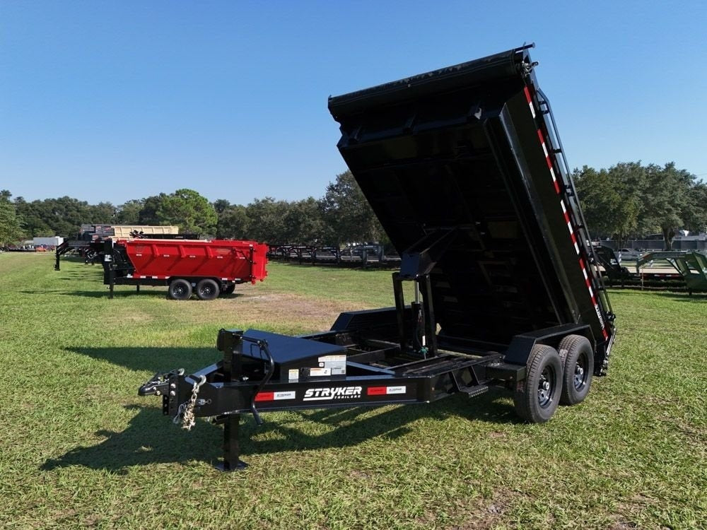 12' Stryker EDT Bumper Pull Dump Trailer 20" Side Walls - (2) 7k Axles - Bumper Pull Dump - Dump Trailers - Stryker Dealership Group