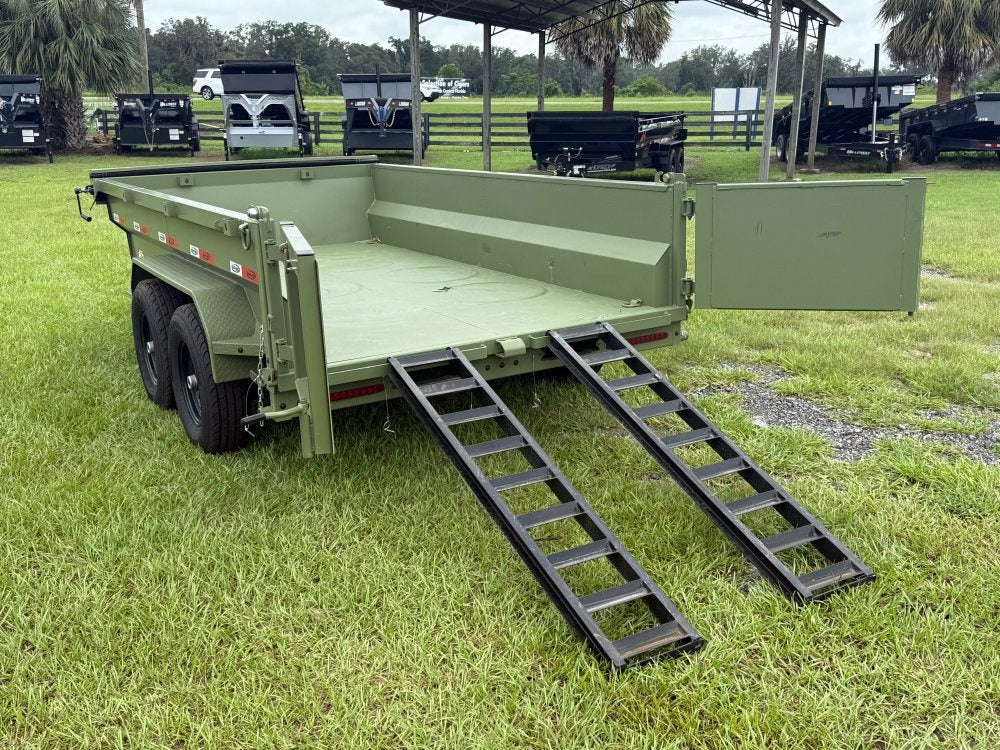 12' x 6' Dump Trailer DRM 24" Side Walls (2) 7K Axles Scissor Lift - Bumper Pull Dump - Dump Trailers - TrailerSwap