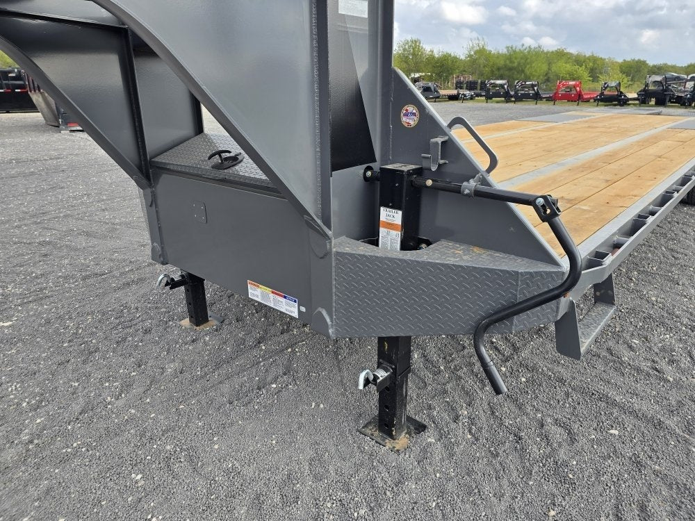 32' DKO Gooseneck Deckover 27' + 5' Mega Ramps (2) 12K Axles 11358