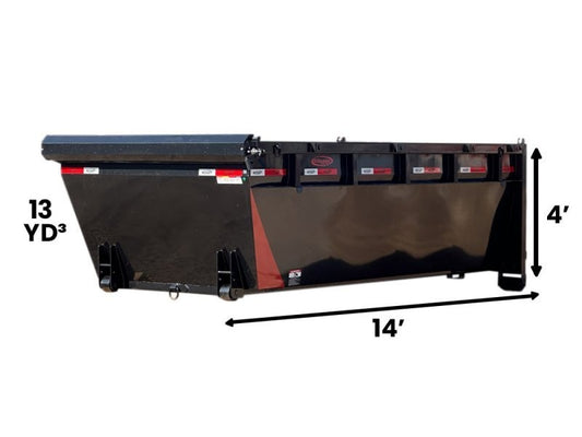 14' DH Roll Off Bin 4' Walls - Black - #8900-22 - Roll Off Bin - RO 14x4 Bin - TrailerSwap