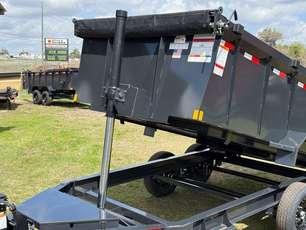 14' Dump Trailer BP 40" Side Walls - Telescopic lift - 7k Axles - Hydraulic Jack - Bumper Pull Dump - Dump Trailers - TrailerSwap