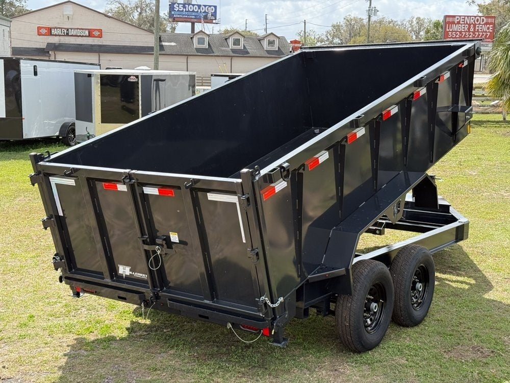 14' Dump Trailer BP 40" Side Walls - Telescopic lift - 7k Axles - Hydraulic Jack - Bumper Pull Dump - Dump Trailers - TrailerSwap
