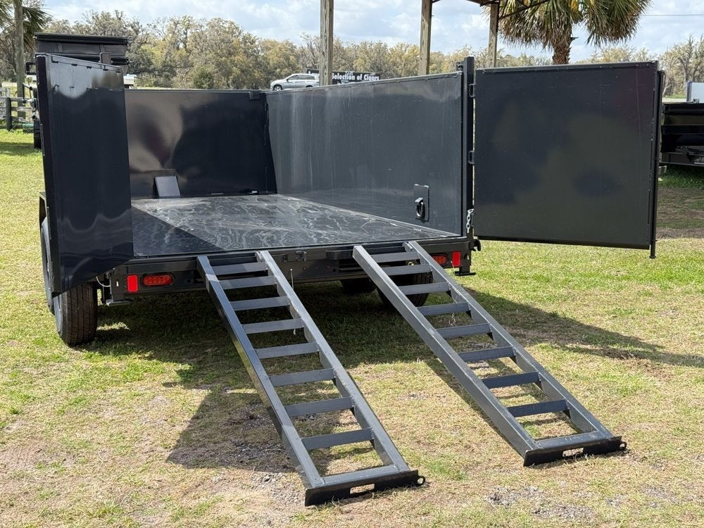 14' Dump Trailer BP 40" Side Walls - Telescopic lift - 7k Axles - Hydraulic Jack - Bumper Pull Dump - Dump Trailers - TrailerSwap