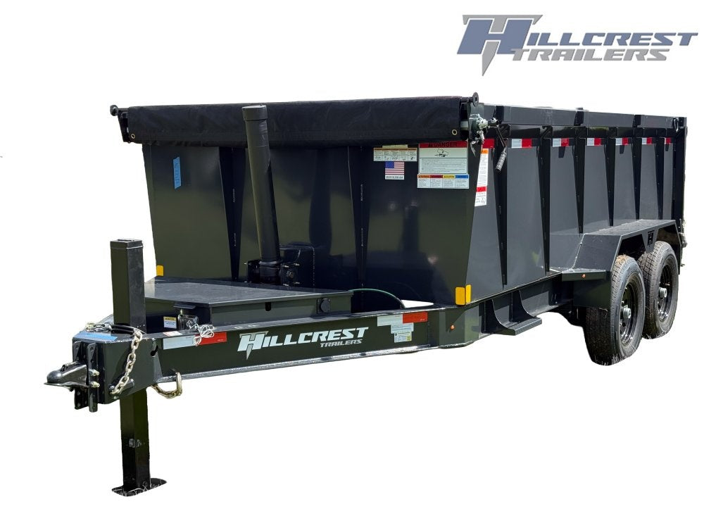14' Dump Trailer BP 40" Side Walls - Telescopic lift - 7k Axles - Hydraulic Jack - Bumper Pull Dump - Dump Trailers - TrailerSwap