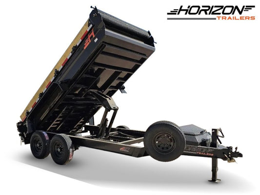 14' Horizon EZ7 Bumper Pull Dump Trailer 19" Sides - (2) 7K Axles - Bumper Pull Dump - TrailerSwap