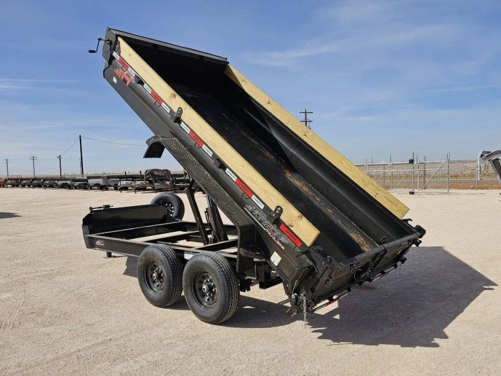 14' Horizon EZ7 Bumper Pull Dump Trailer 19" Sides - (2) 7K Axles - Bumper Pull Dump - TrailerSwap