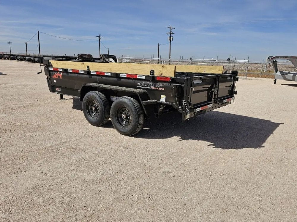 14' Horizon EZ7 Bumper Pull Dump Trailer 19" Sides - (2) 7K Axles - Bumper Pull Dump - TrailerSwap