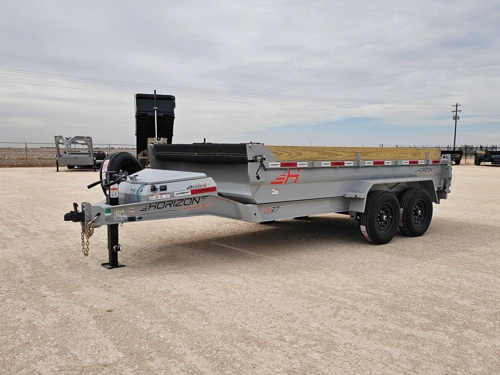 14' Horizon EZ7 Bumper Pull Dump Trailer 19" Sides - (2) 7K Axles - Bumper Pull Dump - TrailerSwap