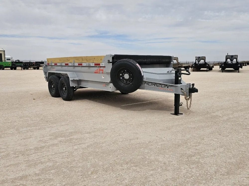 14' Horizon EZ7 Bumper Pull Dump Trailer 19" Sides - (2) 7K Axles - Bumper Pull Dump - TrailerSwap