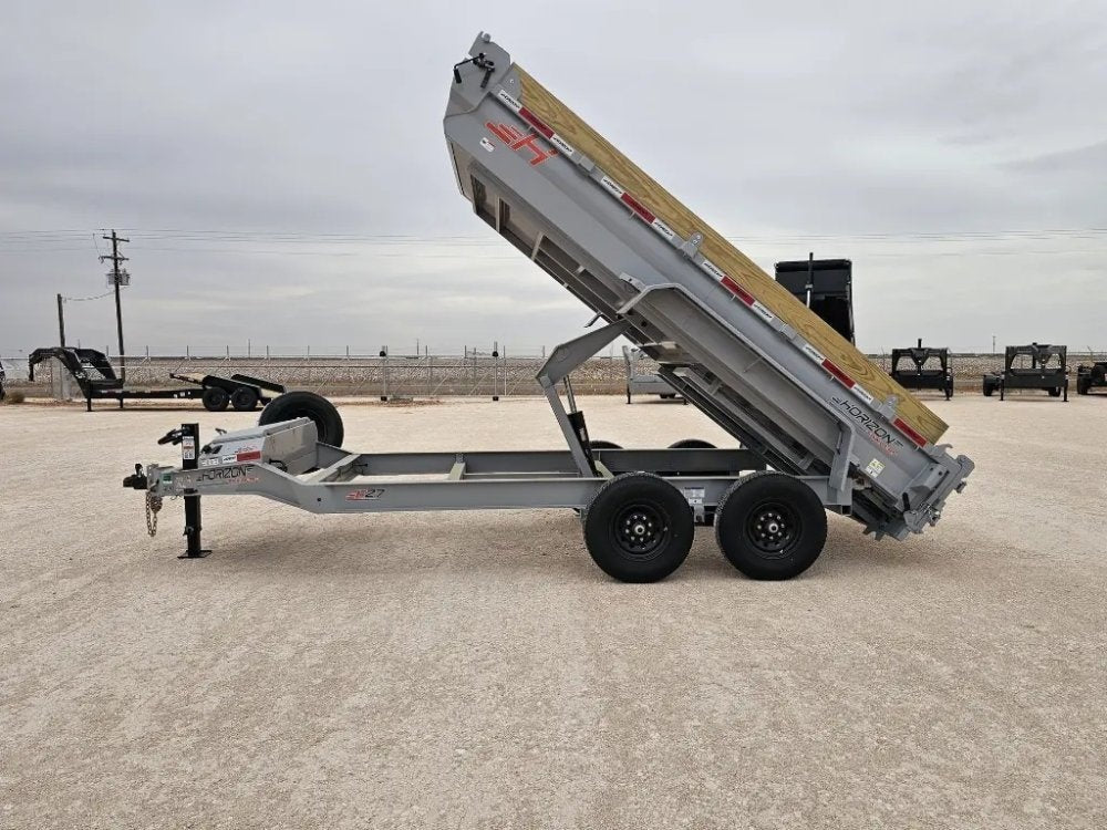14' Horizon EZ7 Bumper Pull Dump Trailer 19" Sides - (2) 7K Axles - Bumper Pull Dump - TrailerSwap