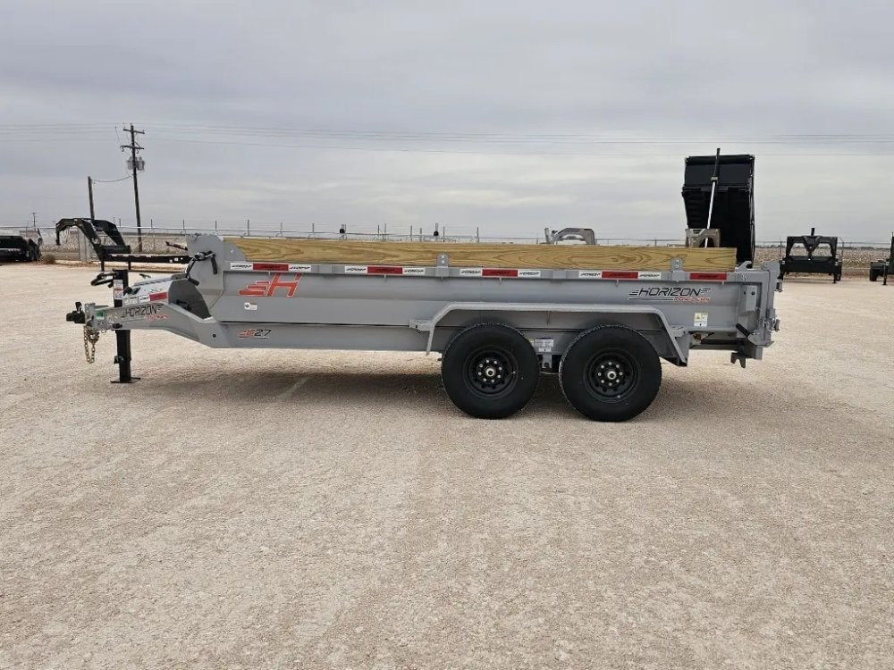 14' Horizon EZ7 Bumper Pull Dump Trailer 19" Sides - (2) 7K Axles - Bumper Pull Dump - TrailerSwap
