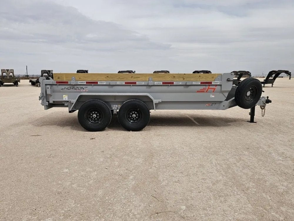 14' Horizon EZ7 Bumper Pull Dump Trailer 19" Sides - (2) 7K Axles - Bumper Pull Dump - TrailerSwap