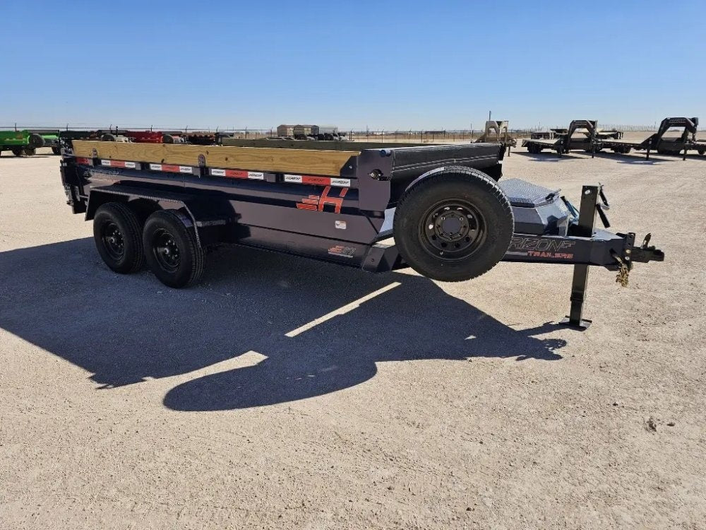 14' Horizon EZ7 Bumper Pull Dump Trailer 19" Sides - (2) 7K Axles - Bumper Pull Dump - TrailerSwap