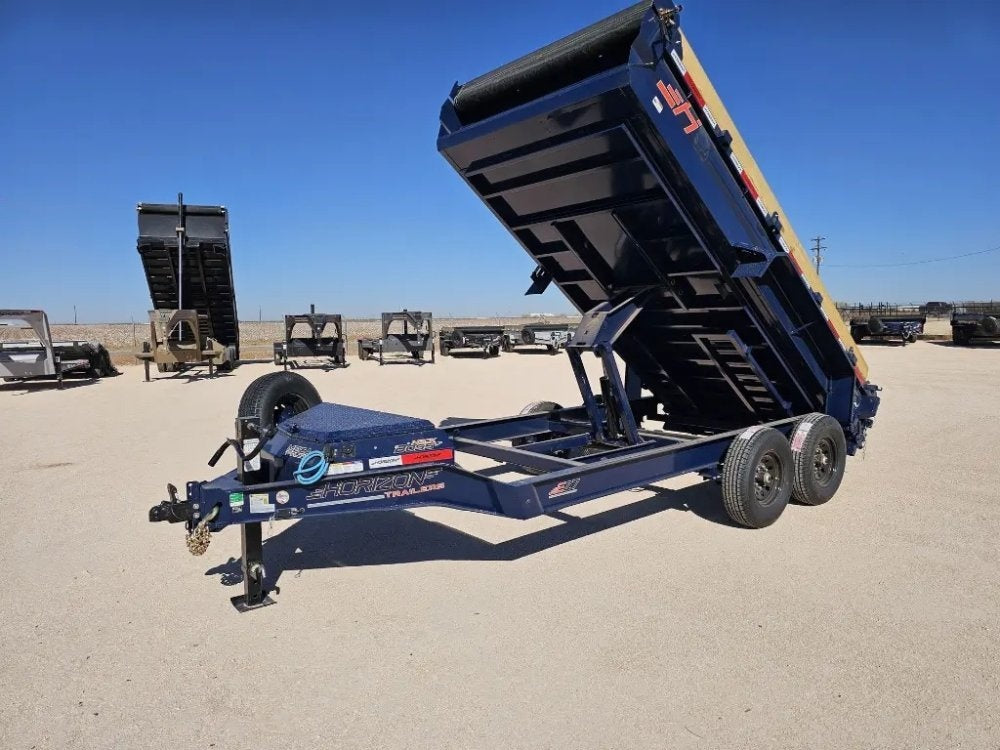 14' Horizon EZ7 Bumper Pull Dump Trailer 19" Sides - (2) 7K Axles - Bumper Pull Dump - TrailerSwap