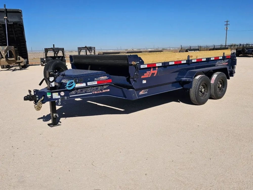 14' Horizon EZ7 Bumper Pull Dump Trailer 19" Sides - (2) 7K Axles - Bumper Pull Dump - TrailerSwap
