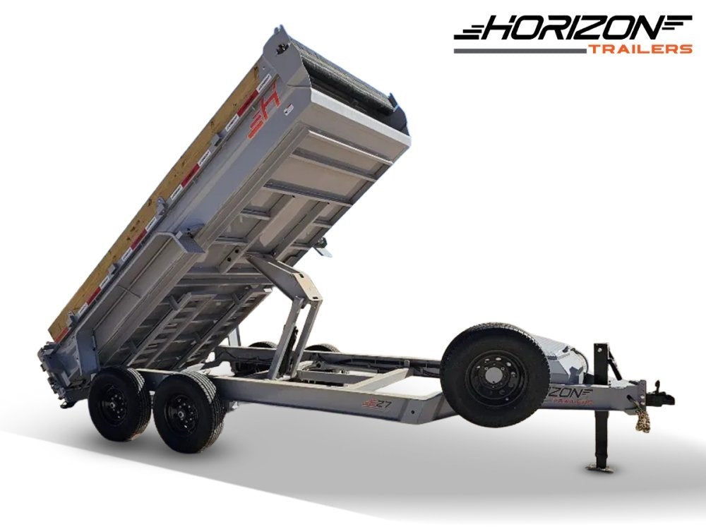 14' Horizon EZ7 Bumper Pull Dump Trailer 19" Sides - (2) 7K Axles - Bumper Pull Dump - TrailerSwap