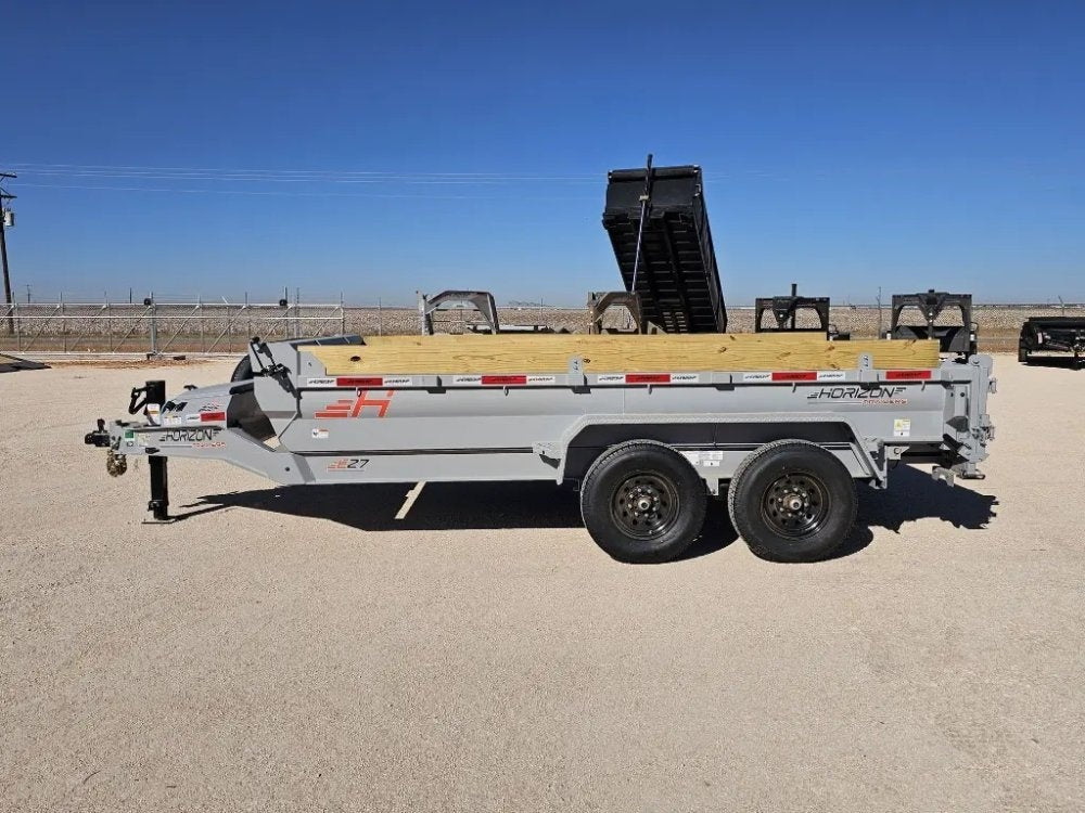 14' Horizon EZ7 Bumper Pull Dump Trailer 19" Sides - (2) 7K Axles - Bumper Pull Dump - TrailerSwap