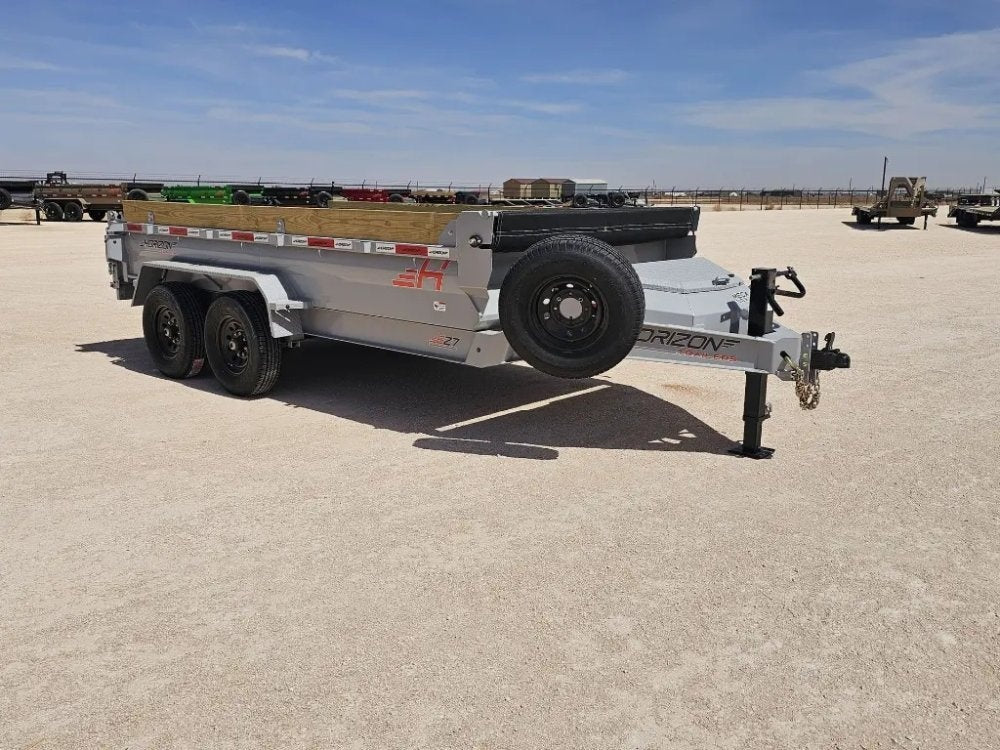 14' Horizon EZ7 Bumper Pull Dump Trailer 19" Sides - (2) 7K Axles - Bumper Pull Dump - TrailerSwap