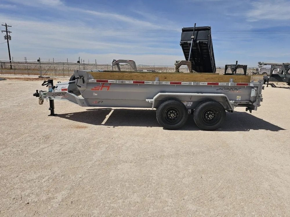 14' Horizon EZ7 Bumper Pull Dump Trailer 19" Sides - (2) 7K Axles - Bumper Pull Dump - TrailerSwap