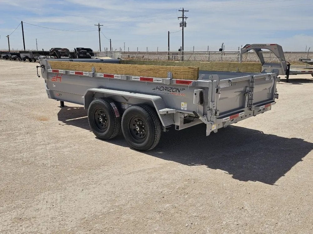 14' Horizon EZ7 Bumper Pull Dump Trailer 19" Sides - (2) 7K Axles - Bumper Pull Dump - TrailerSwap