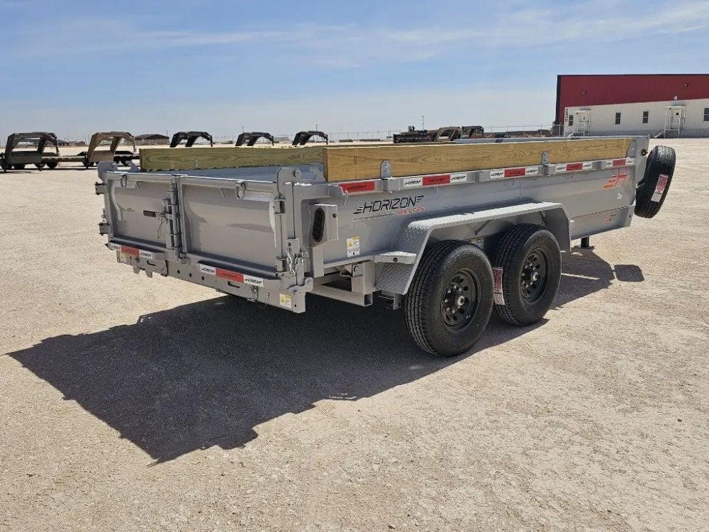14' Horizon EZ7 Bumper Pull Dump Trailer 19" Sides - (2) 7K Axles - Bumper Pull Dump - TrailerSwap