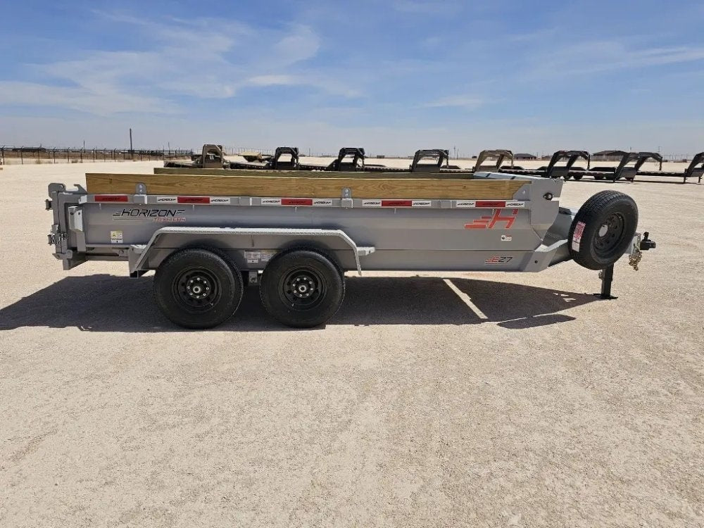 14' Horizon EZ7 Bumper Pull Dump Trailer 19" Sides - (2) 7K Axles - Bumper Pull Dump - TrailerSwap
