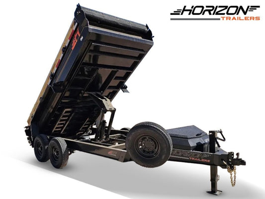 14' Horizon EZ7 Bumper Pull Dump Trailer 19" Sides - (2) 7K Axles - Bumper Pull Dump - TrailerSwap