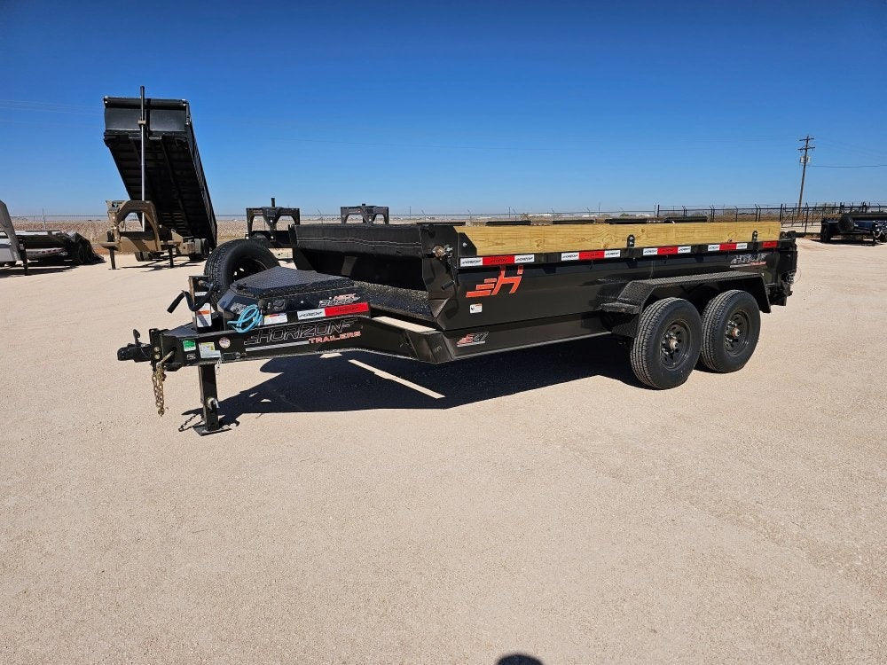 14' Horizon EZ7 Bumper Pull Dump Trailer 19" Sides - (2) 7K Axles - Bumper Pull Dump - TrailerSwap