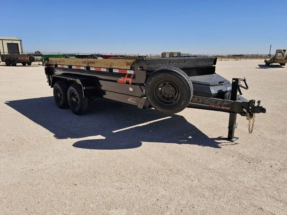 14' Horizon EZ7 Bumper Pull Dump Trailer 19" Sides - (2) 7K Axles - Bumper Pull Dump - TrailerSwap