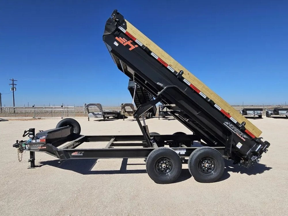 14' Horizon EZ7 Bumper Pull Dump Trailer 19" Sides - (2) 7K Axles - Bumper Pull Dump - TrailerSwap