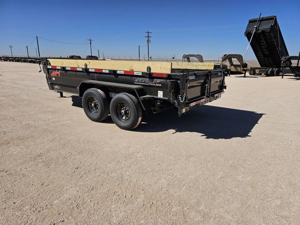 14' Horizon EZ7 Bumper Pull Dump Trailer 19" Sides - (2) 7K Axles - Bumper Pull Dump - TrailerSwap