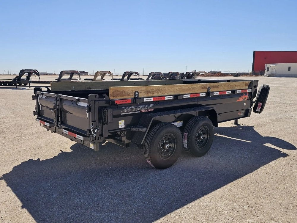 14' Horizon EZ7 Bumper Pull Dump Trailer 19" Sides - (2) 7K Axles - Bumper Pull Dump - TrailerSwap