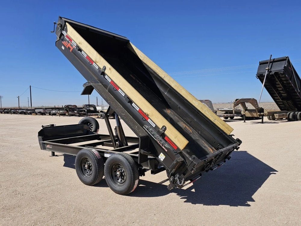14' Horizon EZ7 Bumper Pull Dump Trailer 19" Sides - (2) 7K Axles - Bumper Pull Dump - TrailerSwap