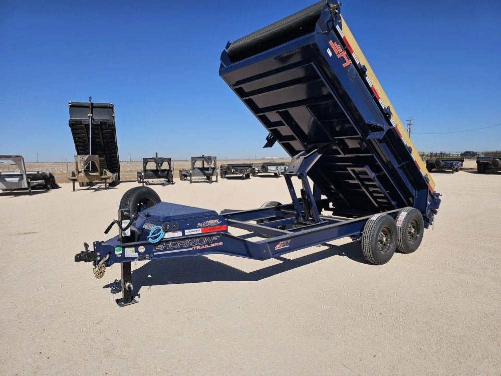 14' Horizon EZ7 Bumper Pull Dump Trailer 19" Sides - (2) 7K Axles - Bumper Pull Dump - TrailerSwap