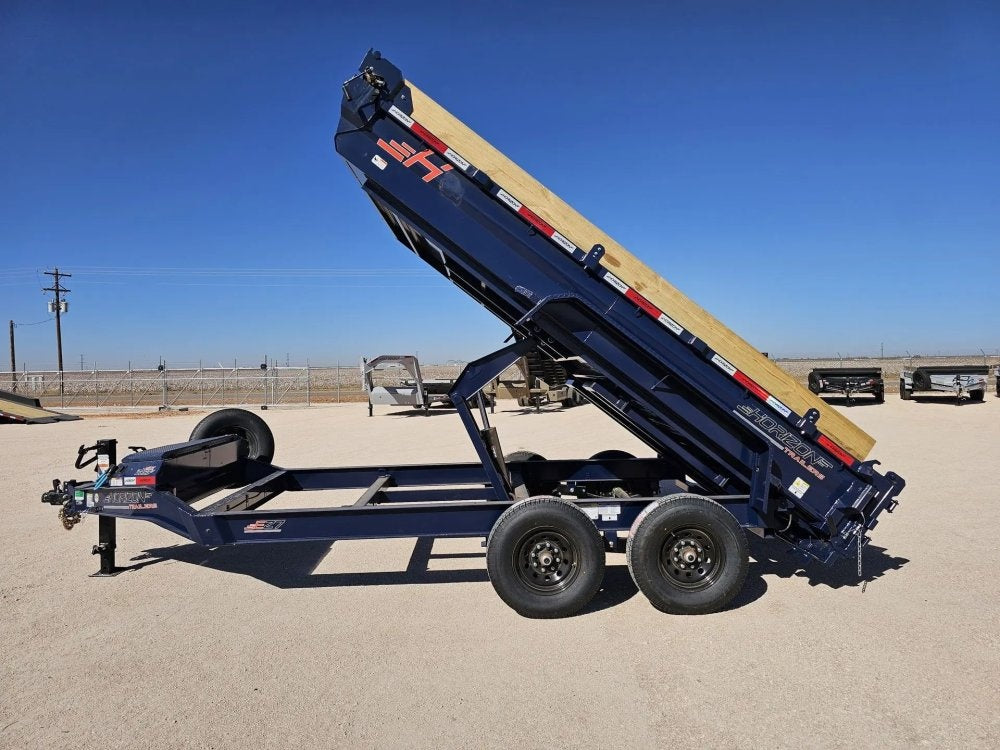 14' Horizon EZ7 Bumper Pull Dump Trailer 19" Sides - (2) 7K Axles - Bumper Pull Dump - TrailerSwap