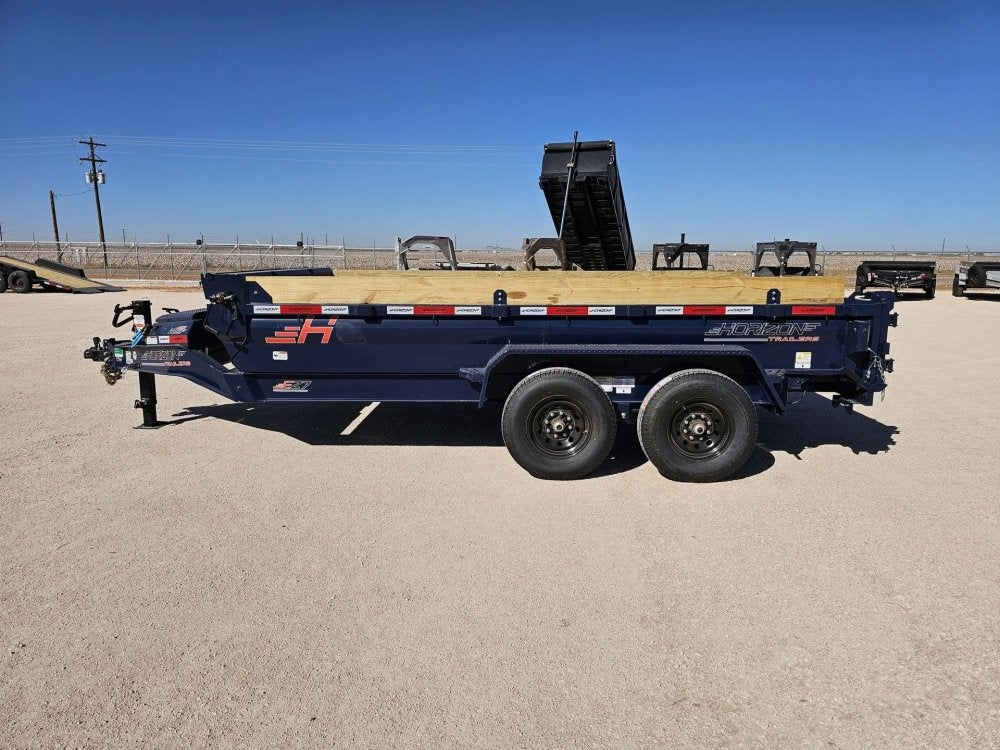 14' Horizon EZ7 Bumper Pull Dump Trailer 19" Sides - (2) 7K Axles - Bumper Pull Dump - TrailerSwap