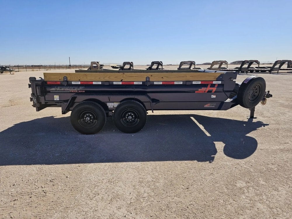 14' Horizon EZ7 Bumper Pull Dump Trailer 19" Sides - (2) 7K Axles - Bumper Pull Dump - TrailerSwap